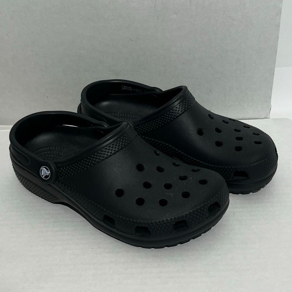 Crocs Unisex Black Croslite Slip On Waterproof Clog Shoes Size 5 Mens 7 Womens‎